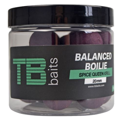 TB Baits Vyvážené Boilie Balanced + Atraktor Spice Queen Krill 100 g 20mm